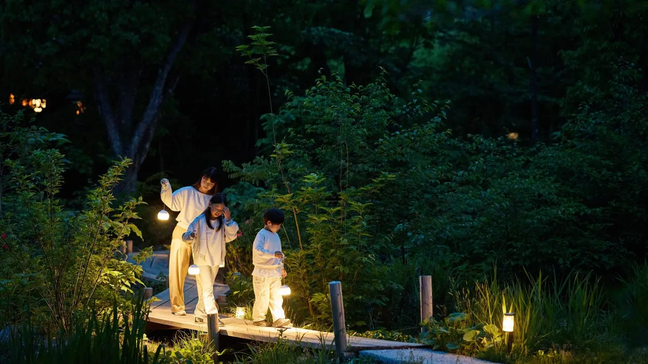 敷地内の夜の散策